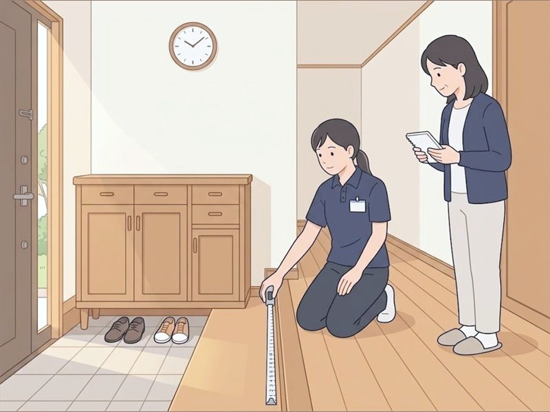家屋調査で自宅を確認する図