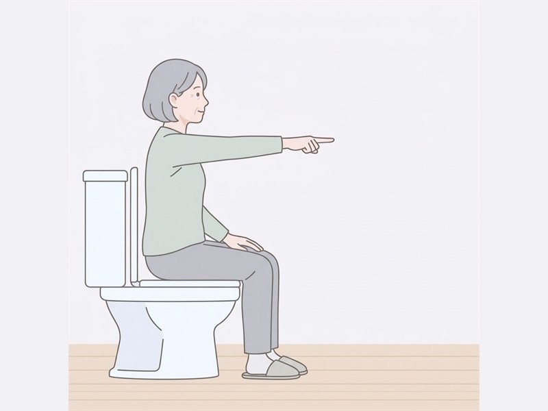 トイレでL字型の手すりを使う図